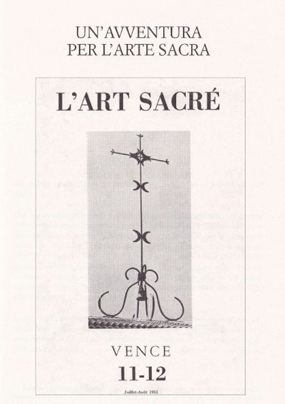 Copertina del numero doppio de L'Art Sacr (nn. 11-12, luglio-agosto 1951) dedicato alla cappella di Vence, completamente redatto e impaginato da p. Couturier